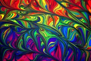 blue green and red abstract illustration